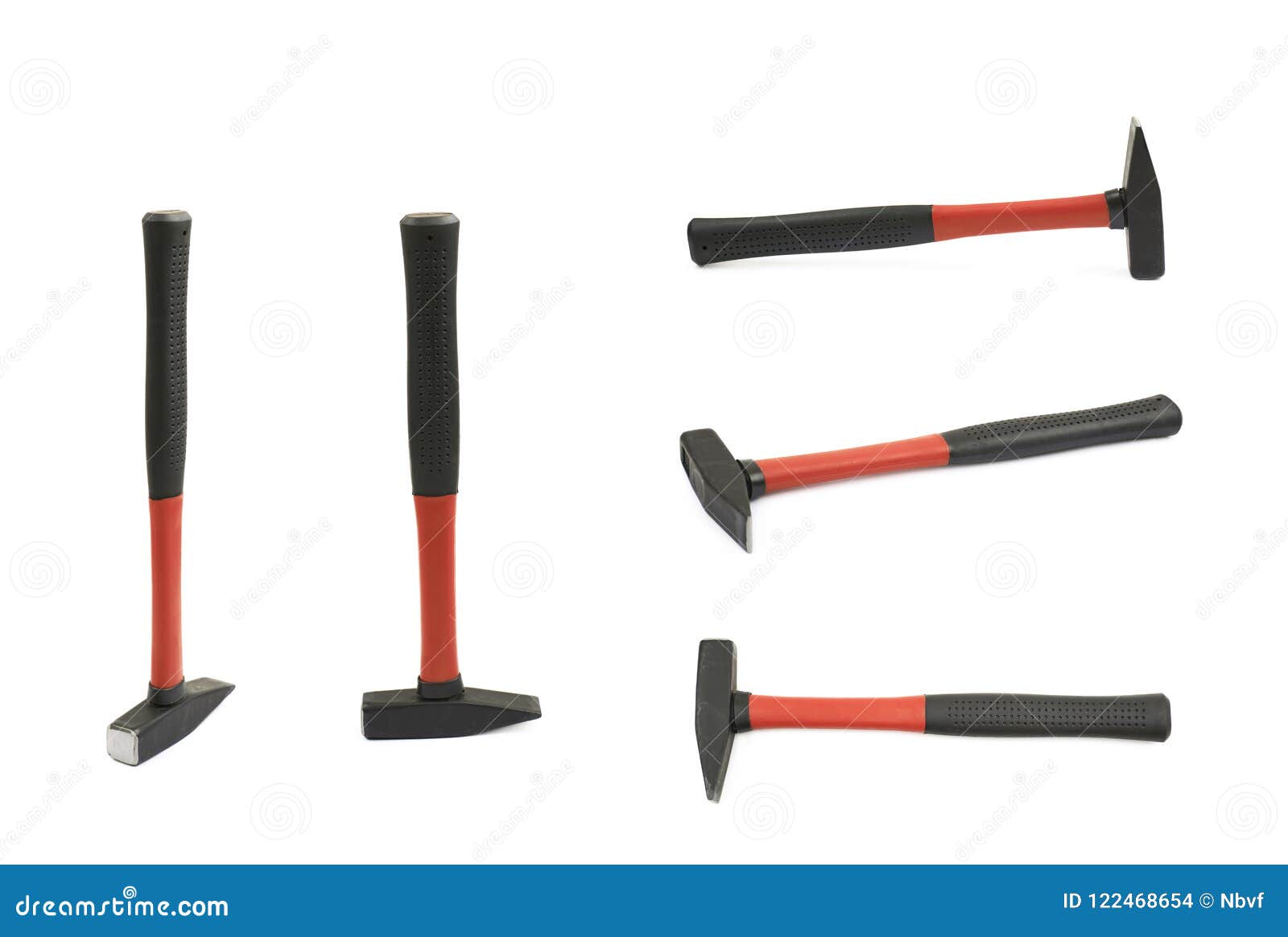 Red hammer tool isolated stock photo. Image of isolated 122468654