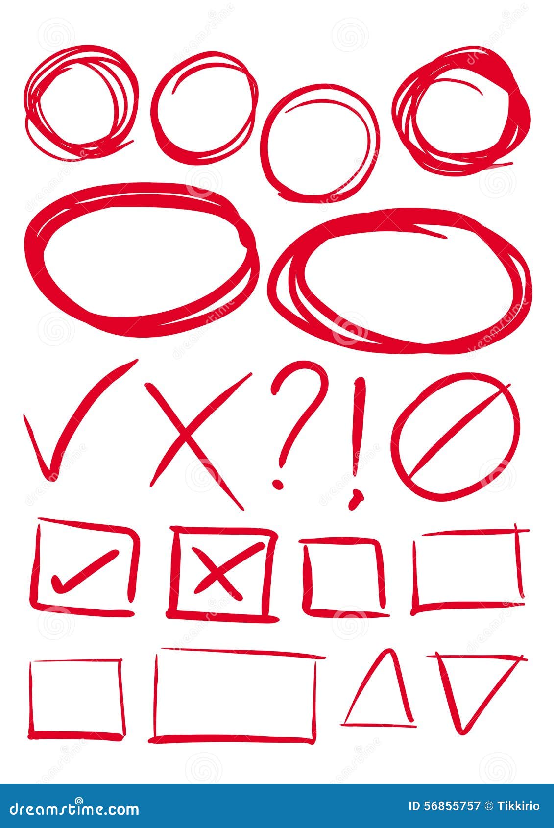 red hand draw element