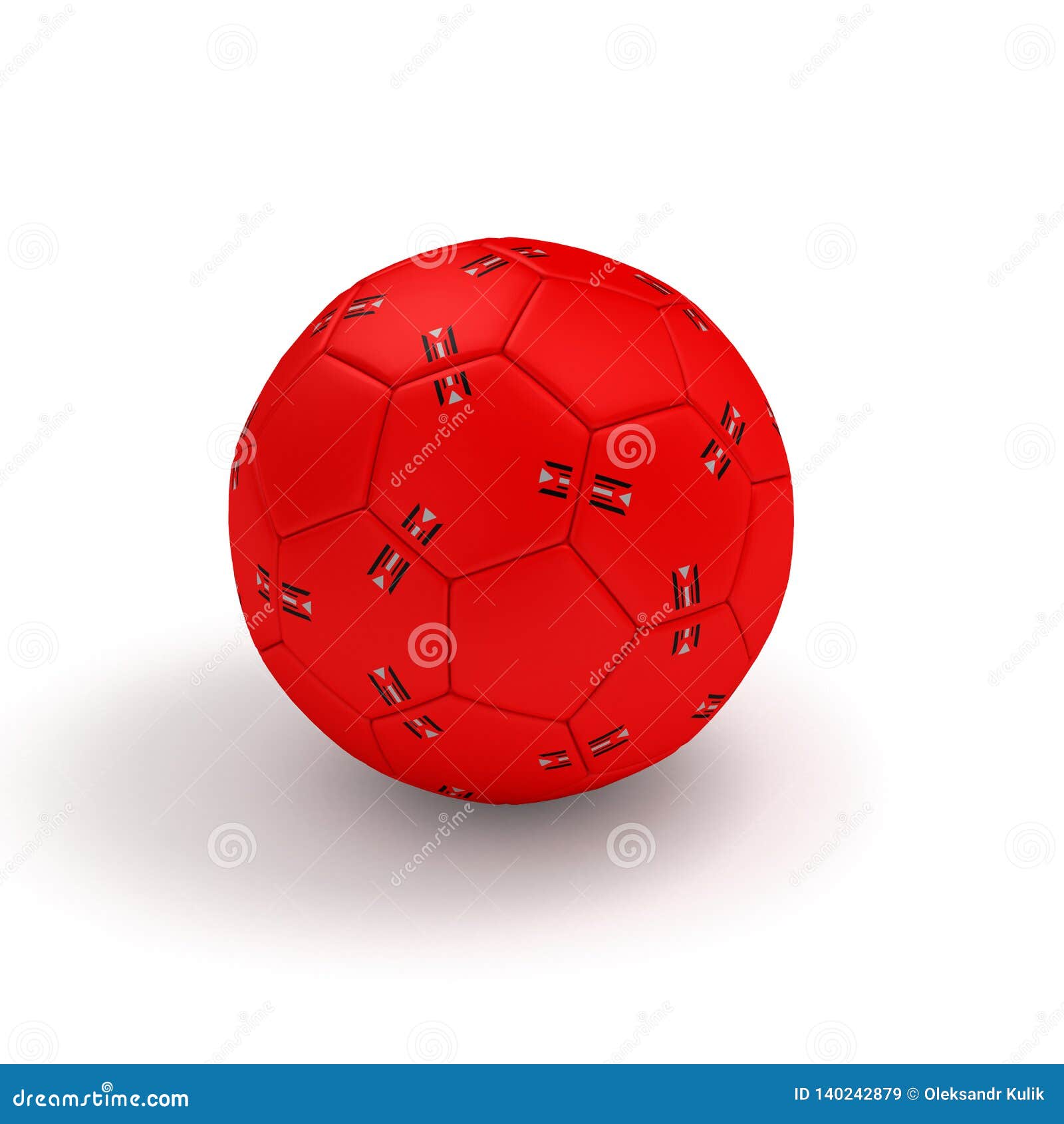 Red Handball Ball Isolated on White 3D Illustration Stock Illustration