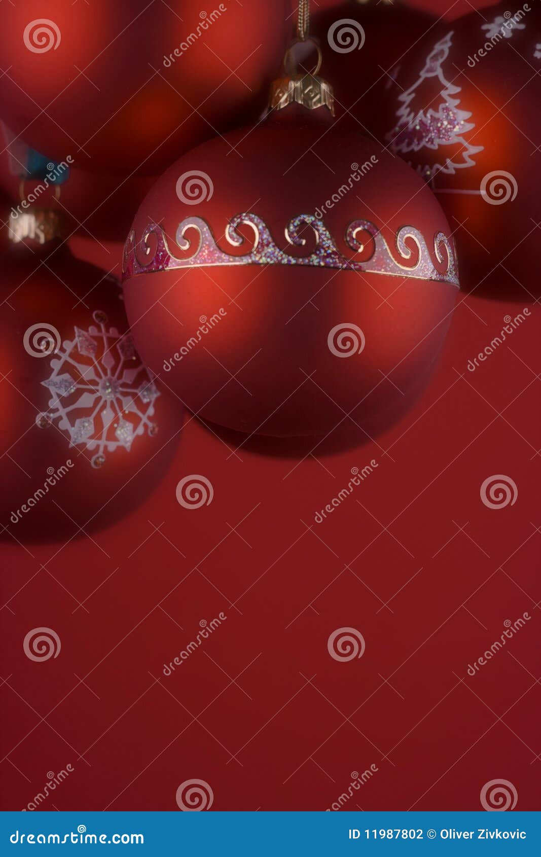 Red Handmade Christmas Decorative Balls Stock Photo Image of