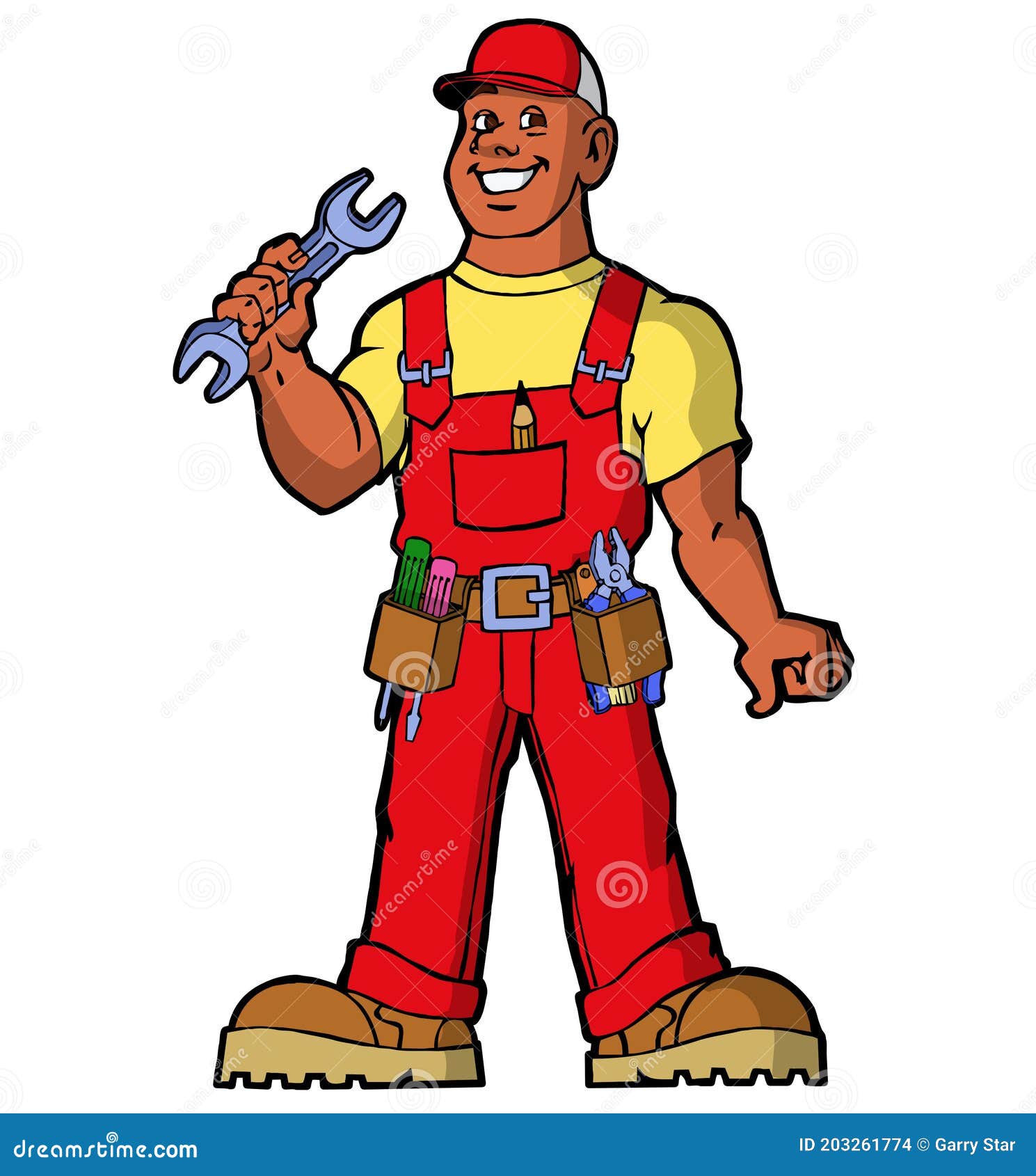 Cartoon Character Handy Man Mechanic Illustration Plumber Painter Stock  Illustration - Illustration of cooling, mechanic: 203261774