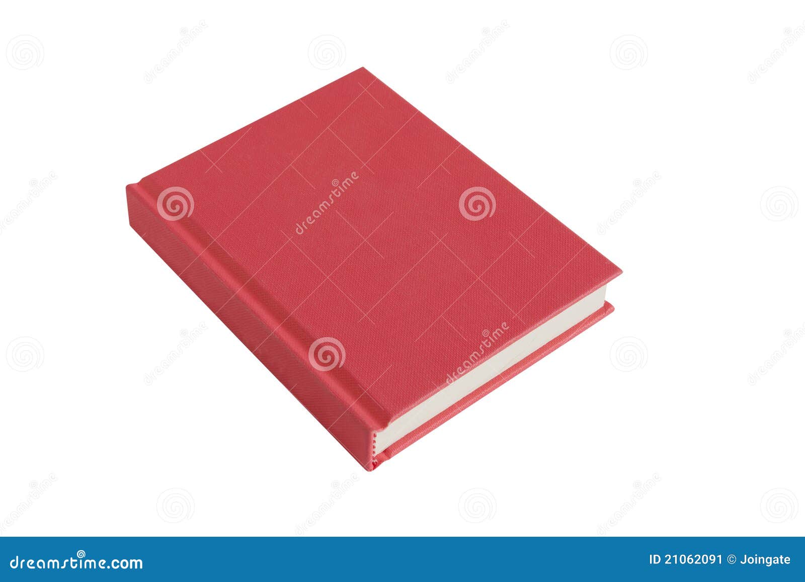 red hardback book on white background