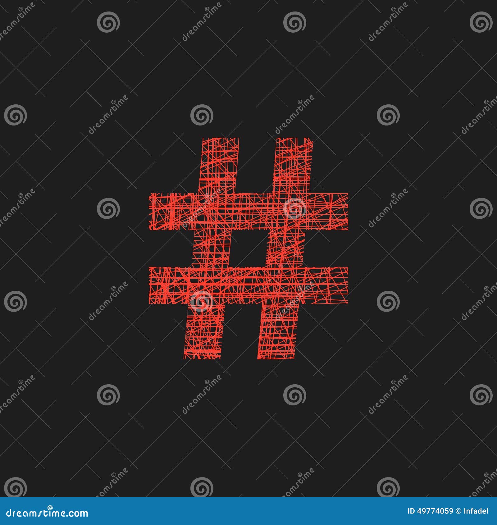 Hashtag hand drawn outline doodle icon Royalty Free Vector