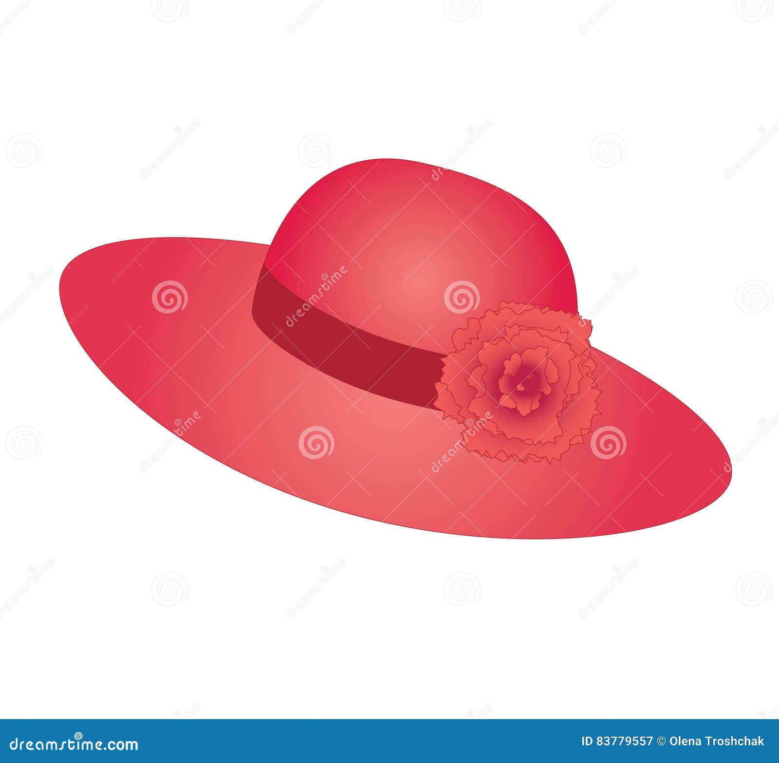 Red Hat for Women To Put on in Summer Stock Vector - Illustration of ...