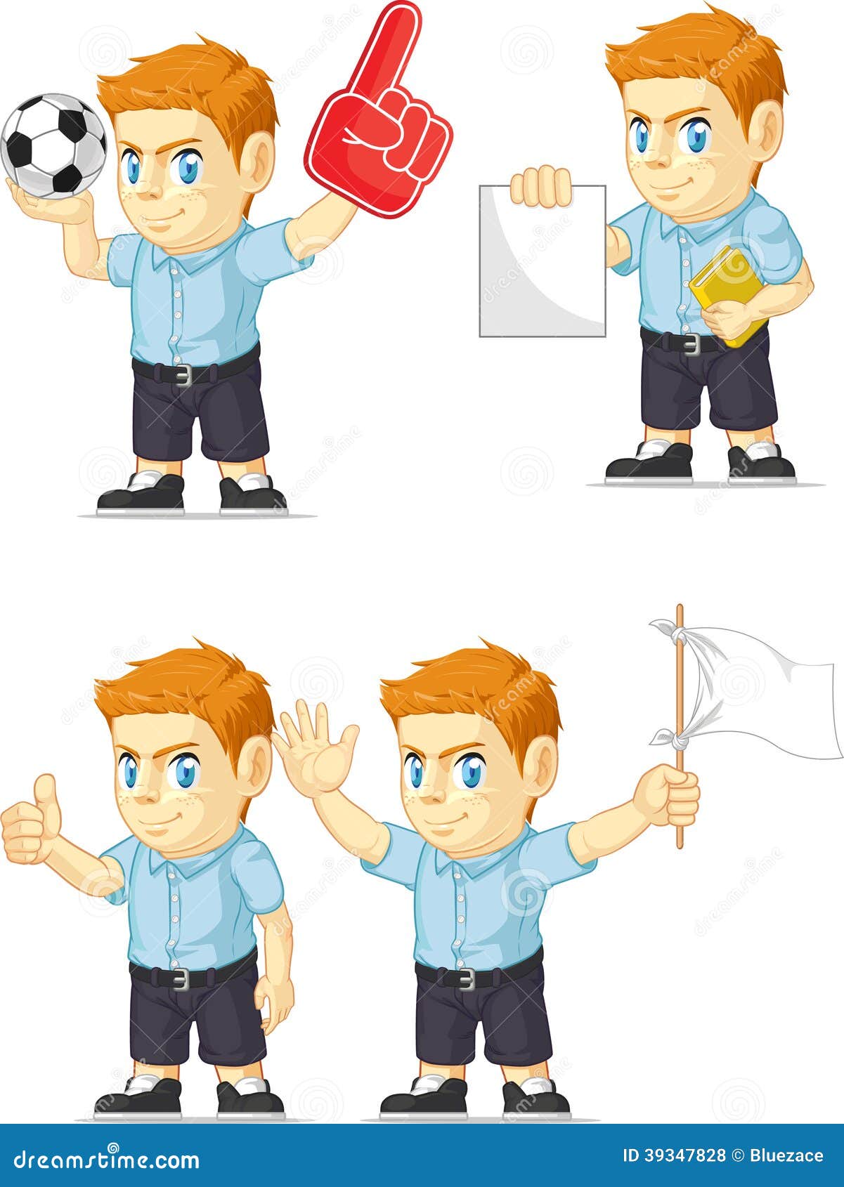 Red Head Boy Customizable Mascot Stock Vector - Illustration of foam ...