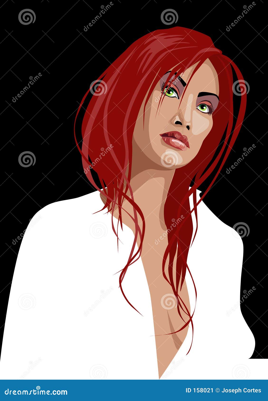 Red Head Lady Stock Image Image 158021