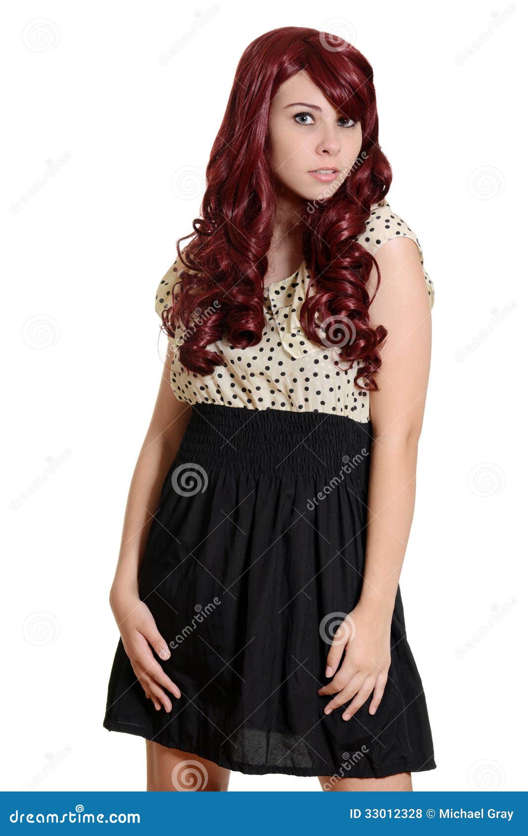 Red Head Wearing a Summer Dress Stock Photo Image of eyes, attractive