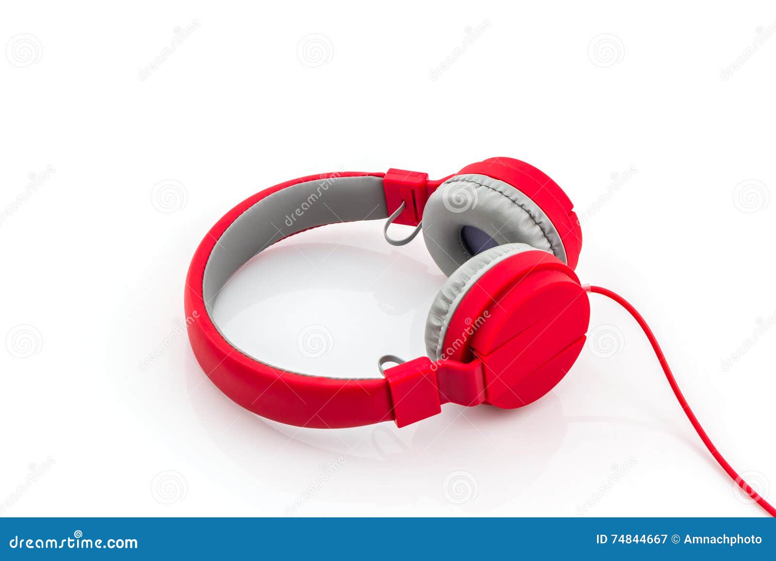 Red Headphones. stock image. Image of party, audio, headgear 74844667