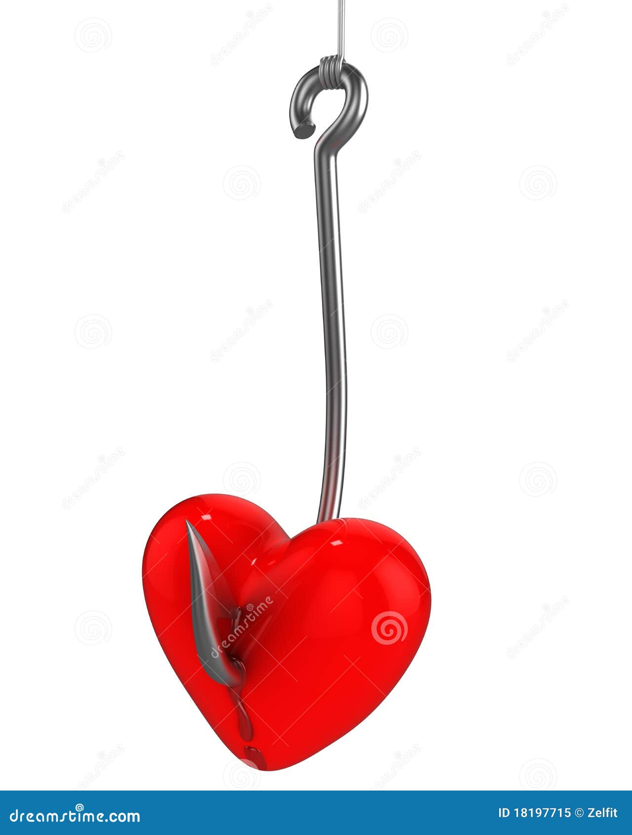 Download Red Heart With Blood On A Fishing Hook Stock Illustration ...
