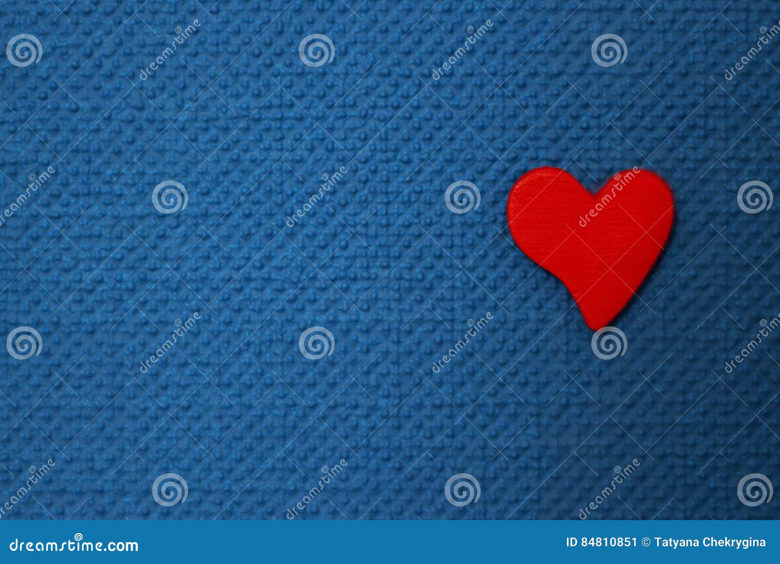 Red Heart on Blue Background Stock Image Image of sweetheart, closeup 84810851