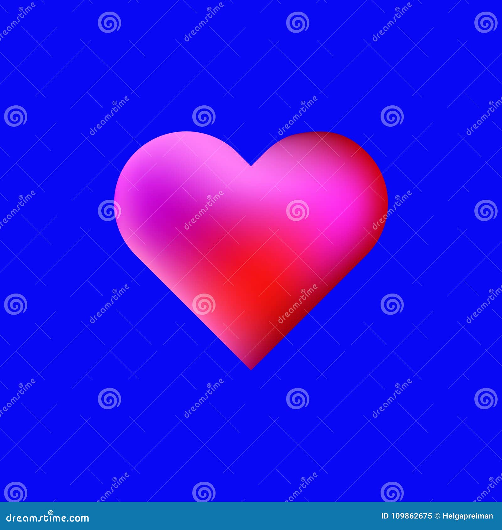 Red Heart on the Blue Background Stock Illustration Illustration of pink, paper 109862675