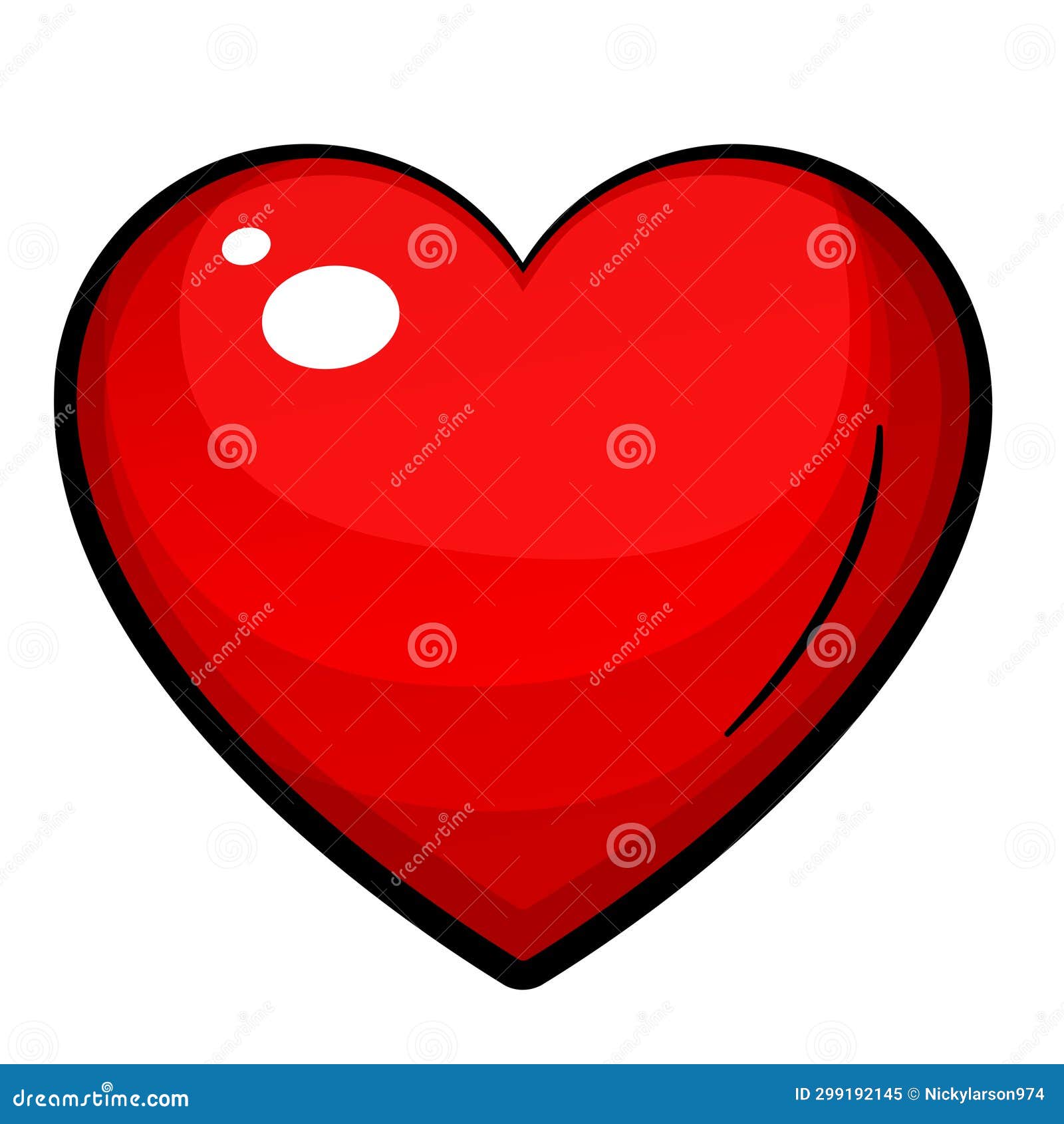 Red Heart Cartoon Design Isolated Stock Illustration Illustration of