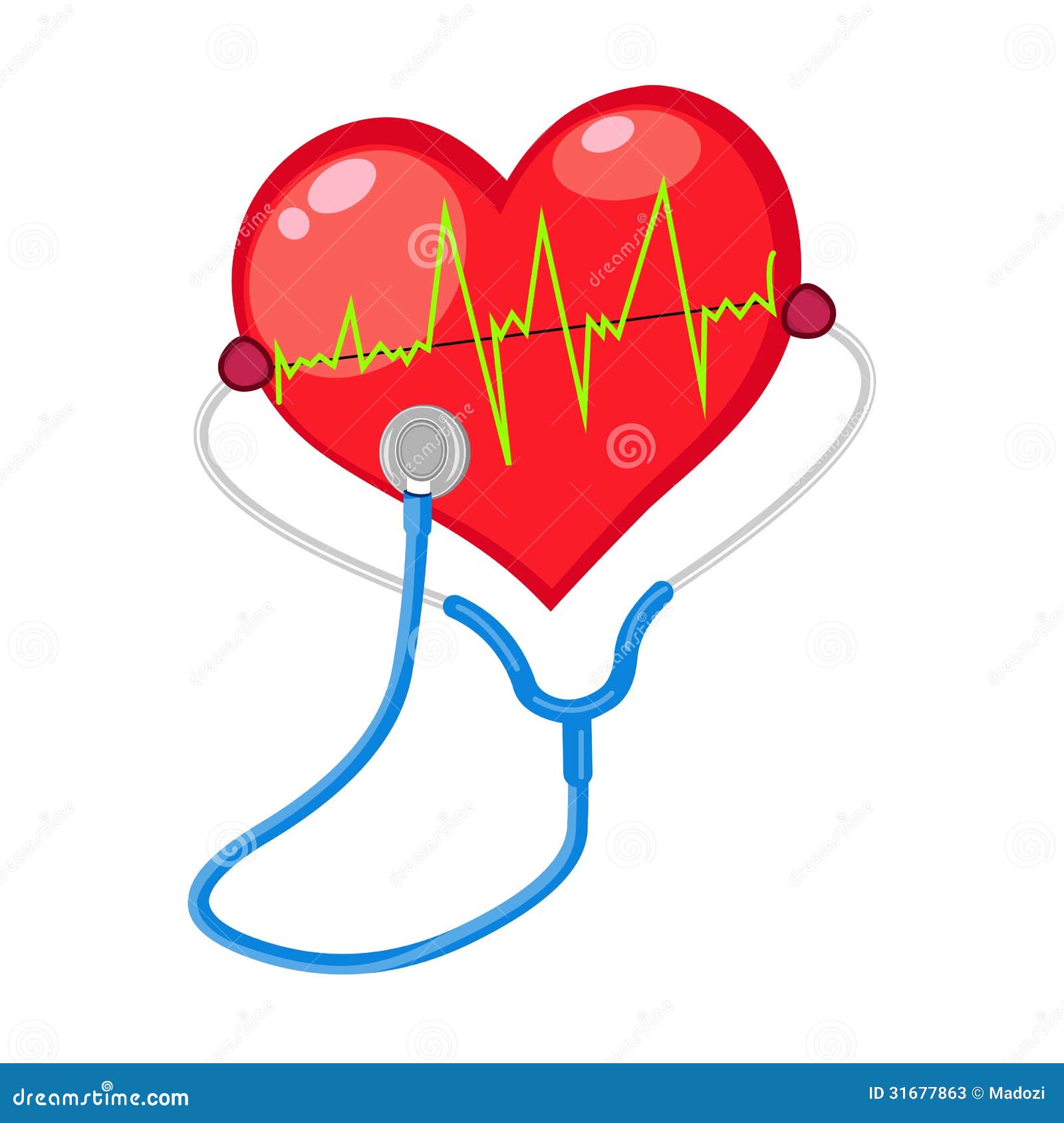 Red Heart Check Shape With Electrocardiogram Stock Photos Image 31677863
