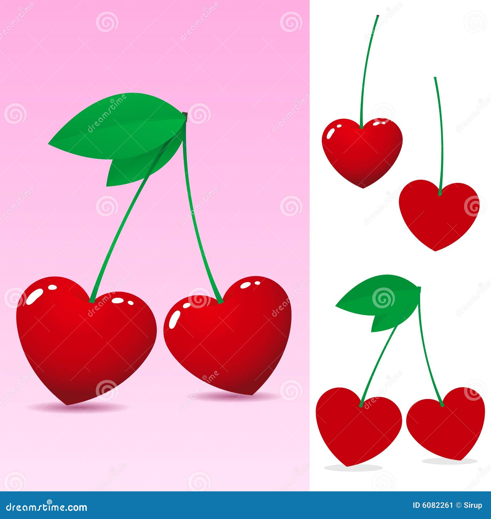 Red heart cherry stock vector. Illustration of nature 6082261