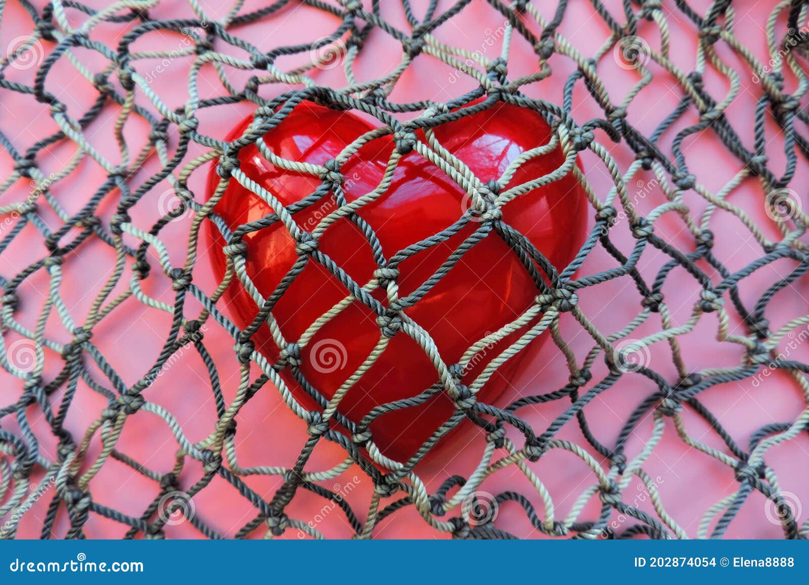 Red Heart Covered with Mesh. Concept of Rejection of Love, Prohibition of  Free Expression of Emotions, Concept of Constraint , Stock Photo - Image of  expression, rope: 202874054