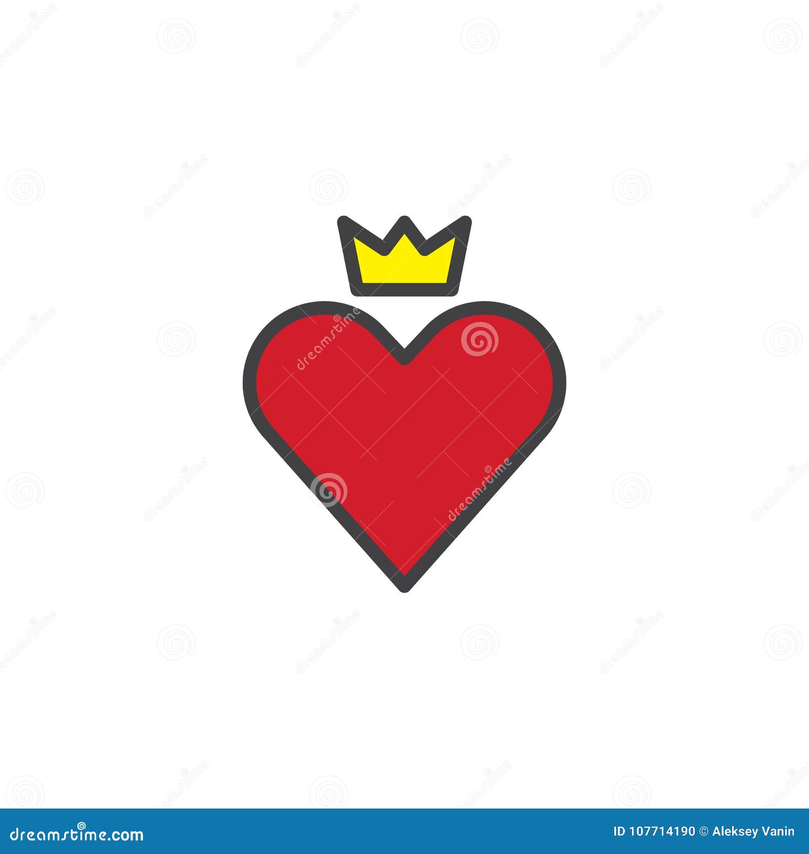 Download Red Heart With Crown Filled Outline Icon Stock Vector ...