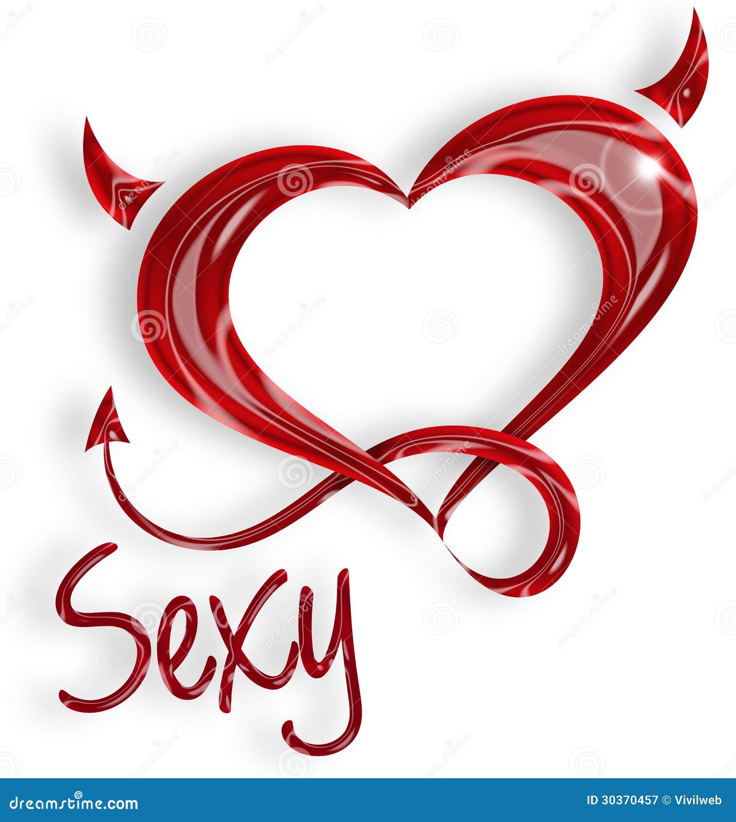 Red Heart With Horns And Tail Royalty Free Stock Photography Image
