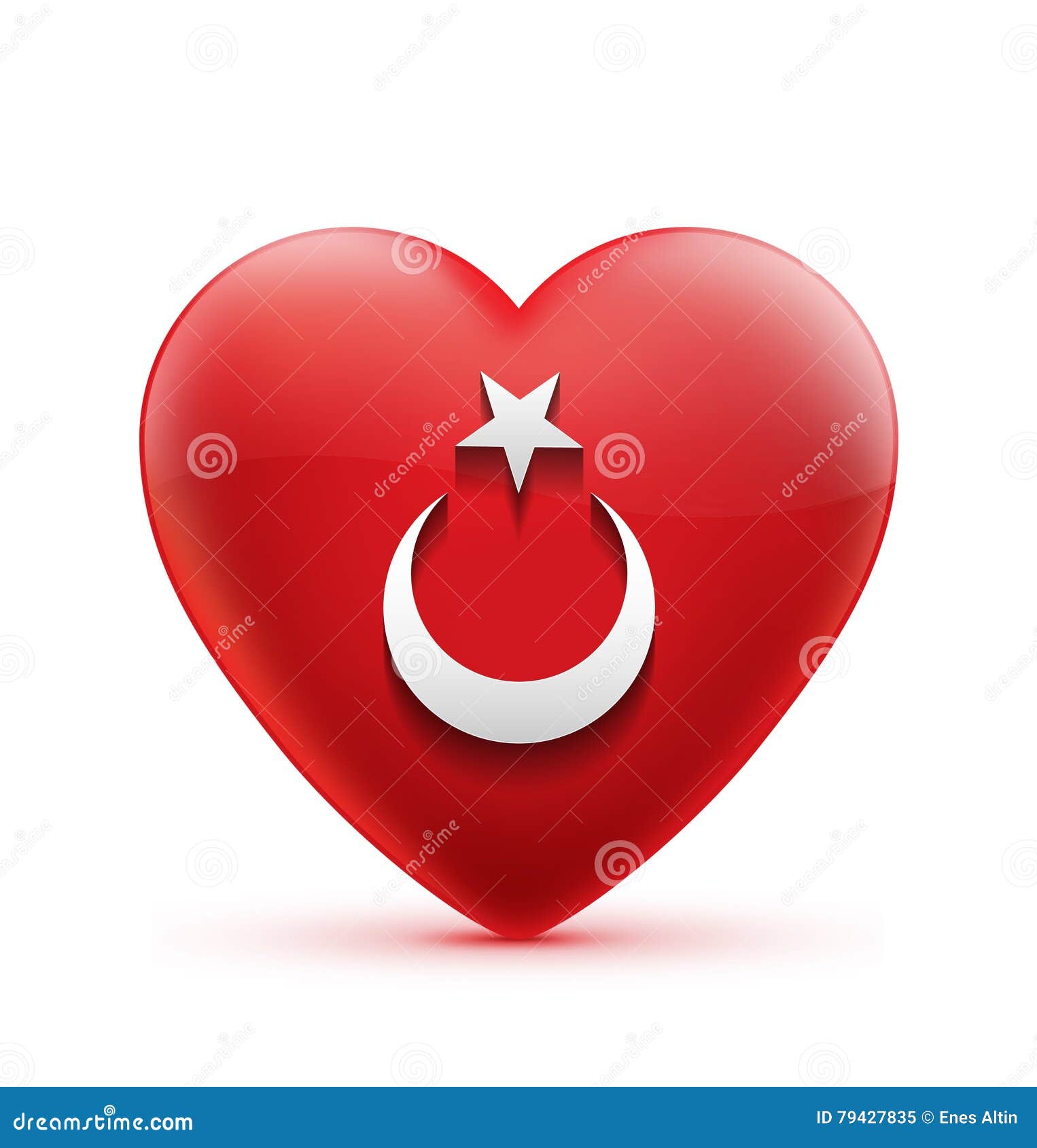 Red Heart Iconic Turkish Flag Stock Illustration Illustration of