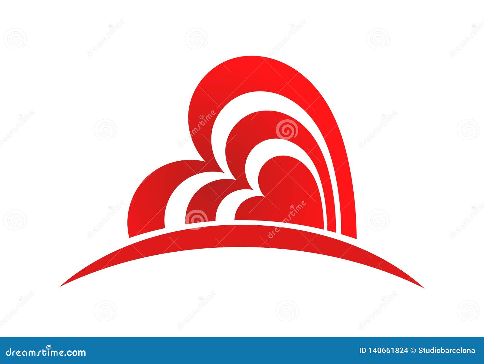 Red heart logo symbol stock vector. Illustration of sleeping - 140661824
