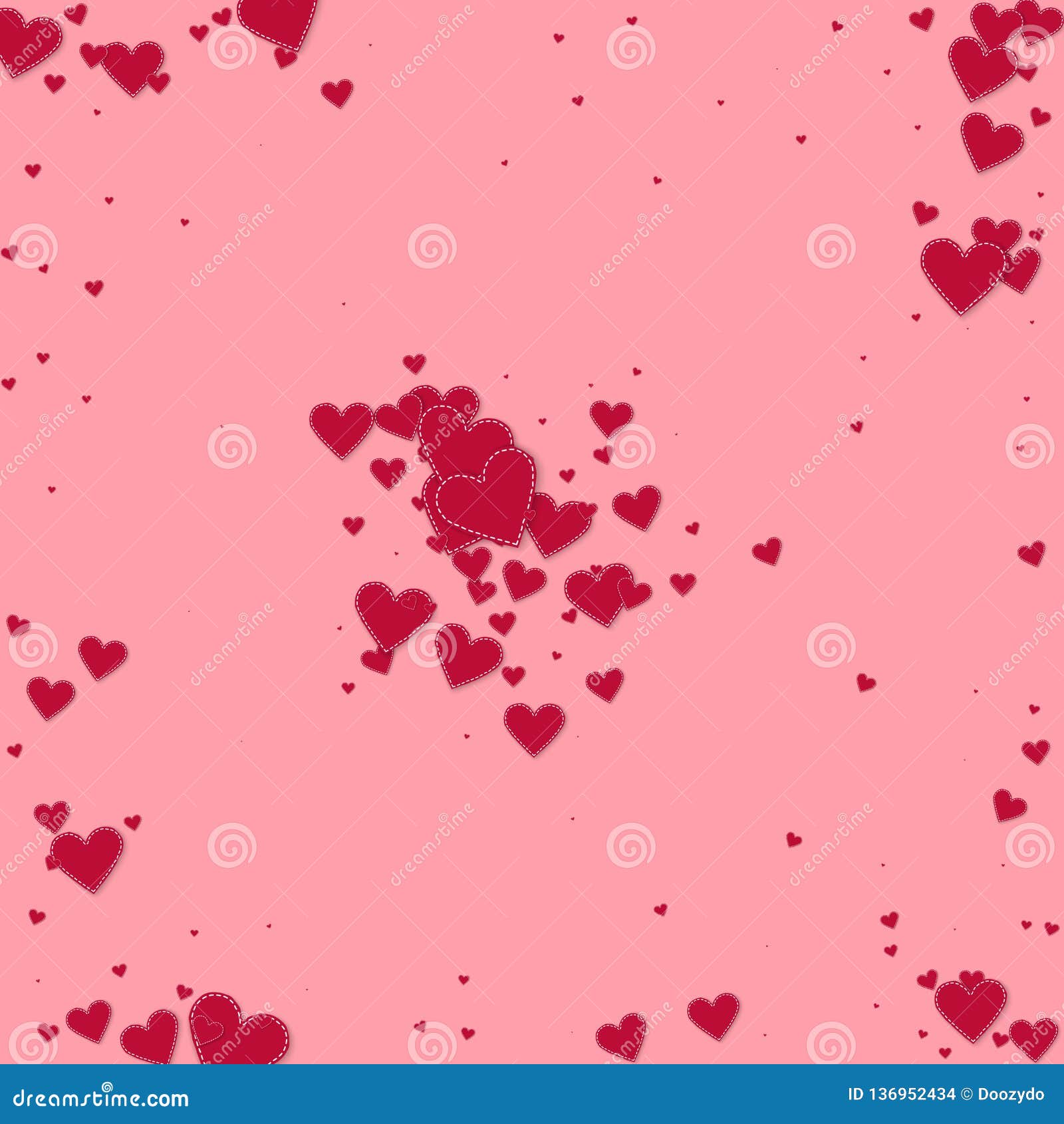 Red Heart Love Confettis. Valentine`s Day Explosio Stock Vector ...