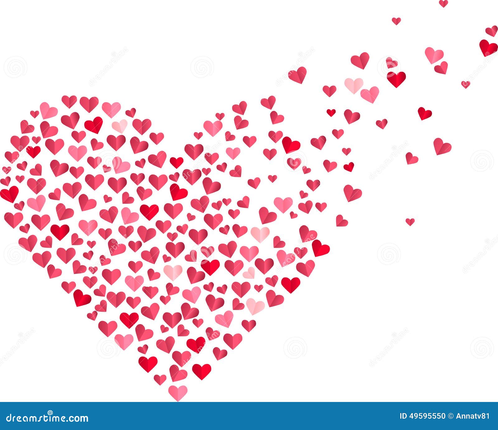Red Heart Made Of Small Confetti Hearts Stock Vector - Image: 49595550