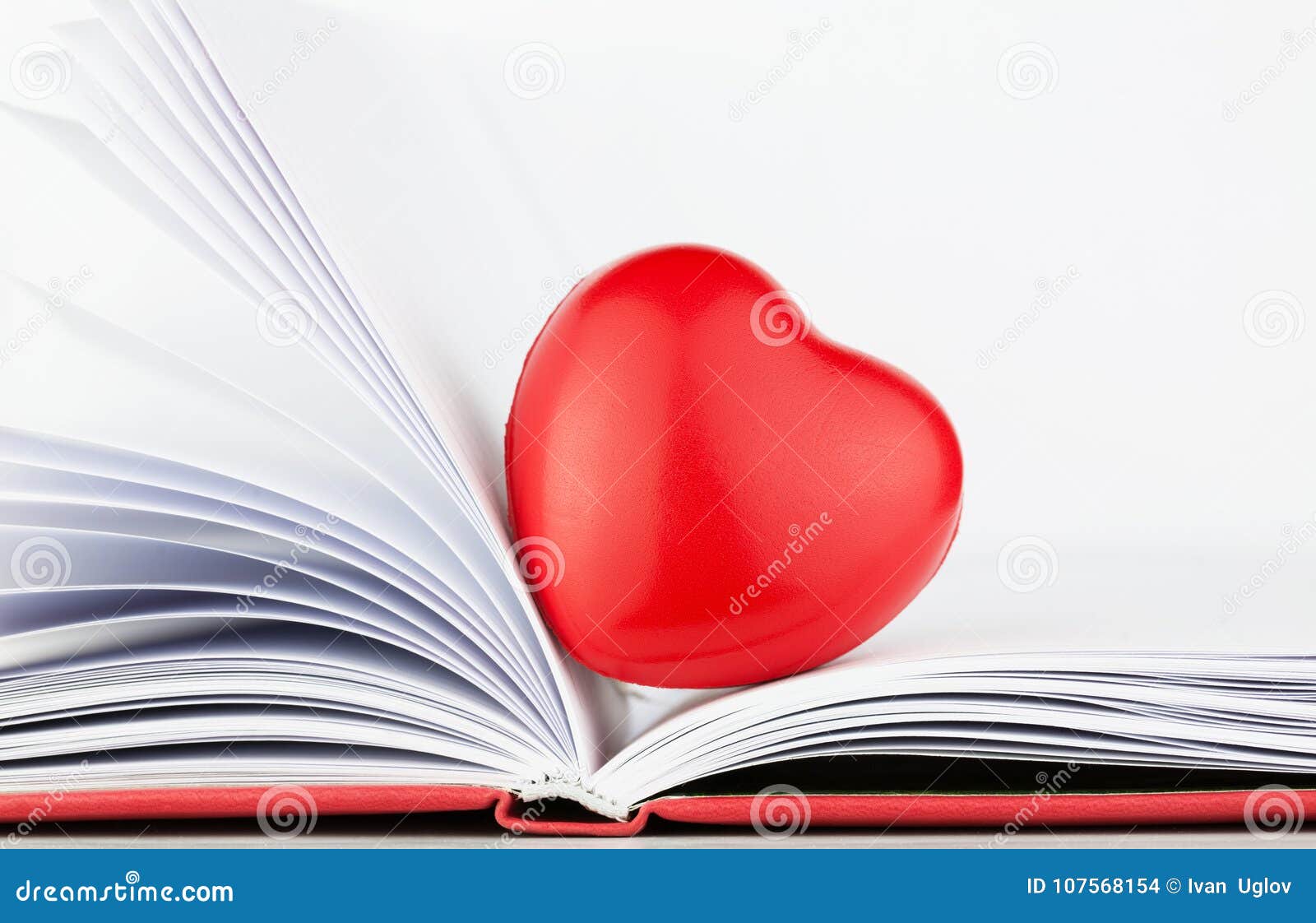 Red Heart on the Open Book with Red Cover Stock Photo Image of heart