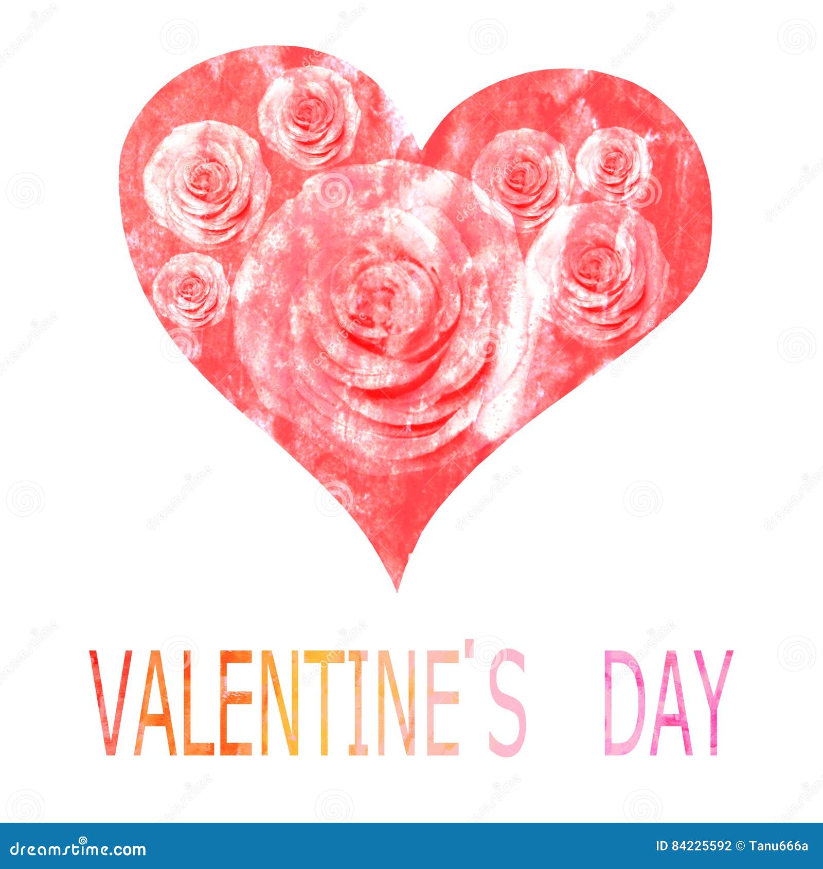 Red Heart Painted in Watercolor for Valentine`s Day Stock Photo - Image ...