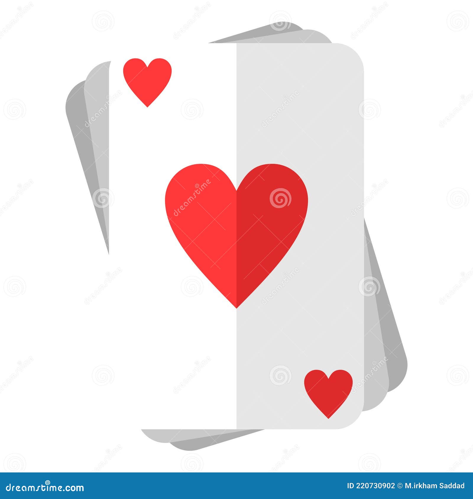 Red heart poker card stock vector. Illustration of advertising 220730902