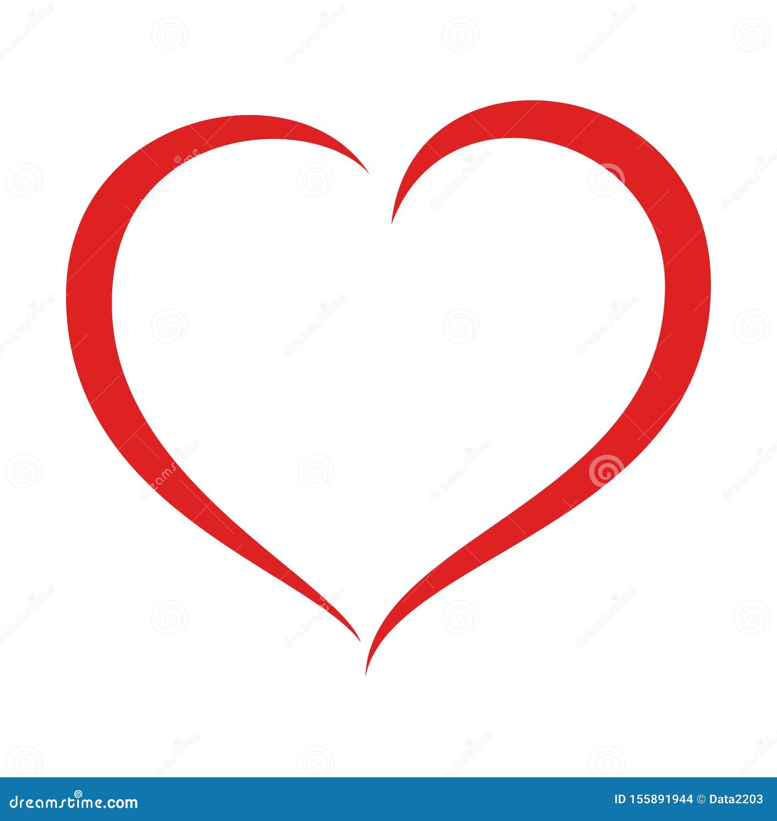 Red heart shape silhouette stock vector. Illustration of valentine