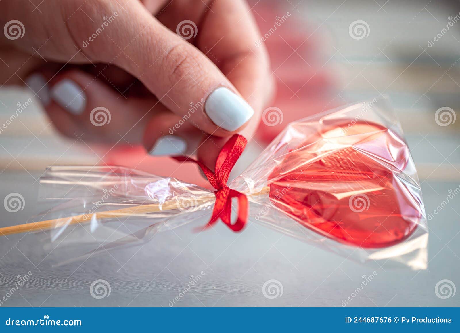 Heart shaped plate with heart shaped marshmallows, flat lay. Stock Photo by  puhimec