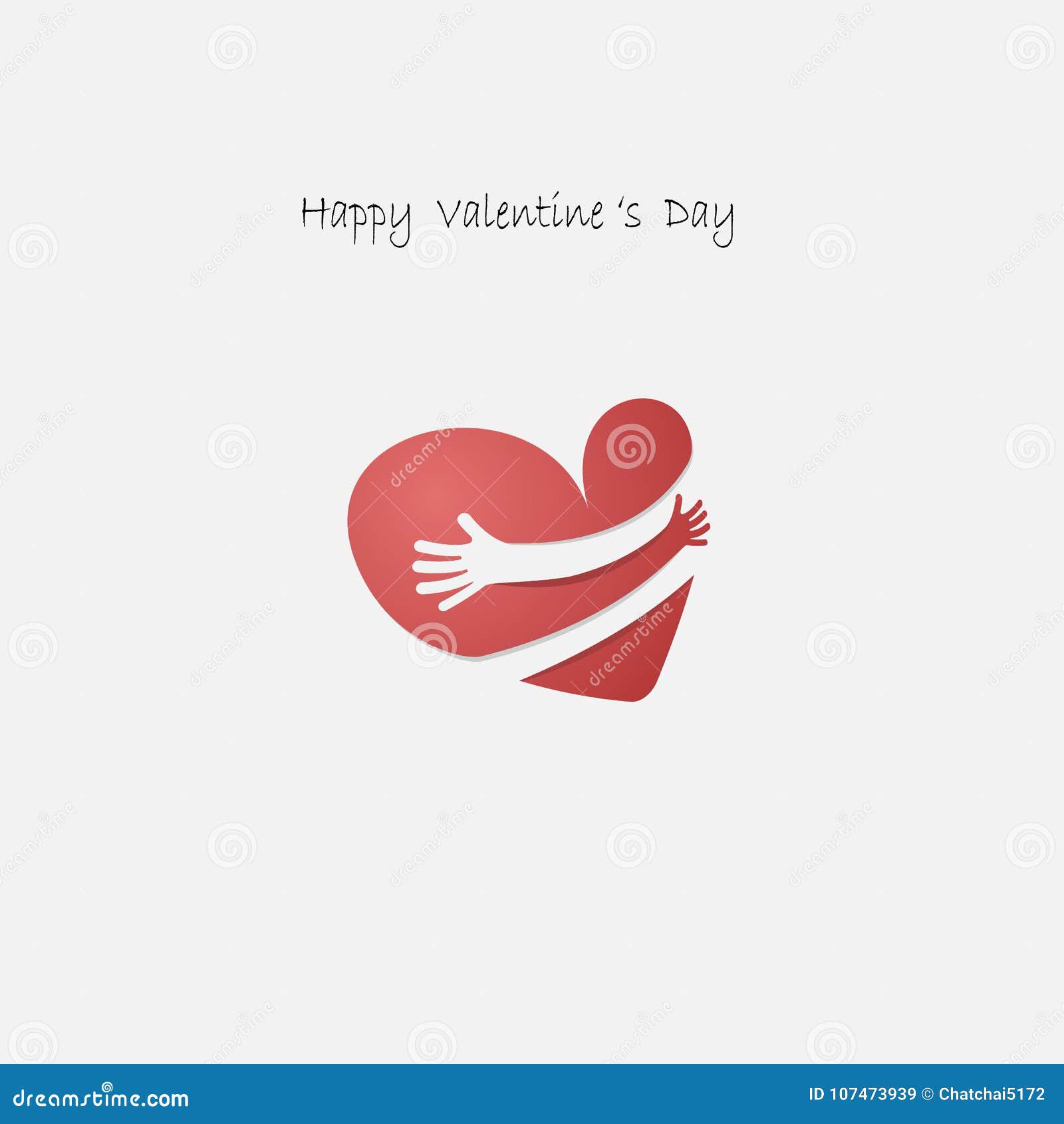 red heart shapr with hand embrace.hug yourself logo.love yoursel