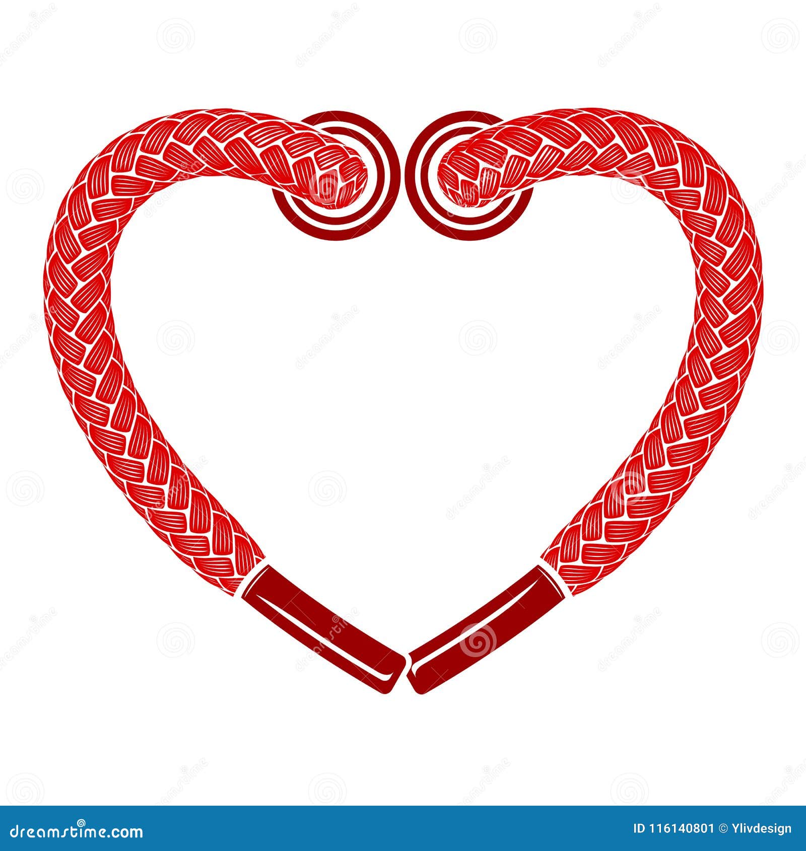 Red Heart Shoelaces Icon Simple Style Stock Vector Illustration