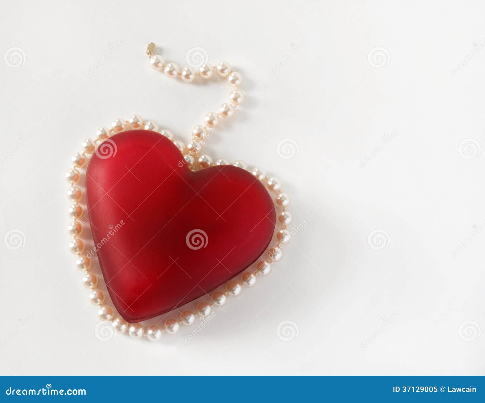 Red Heart Surrounded With Pearls Royalty Free Stock Photo 