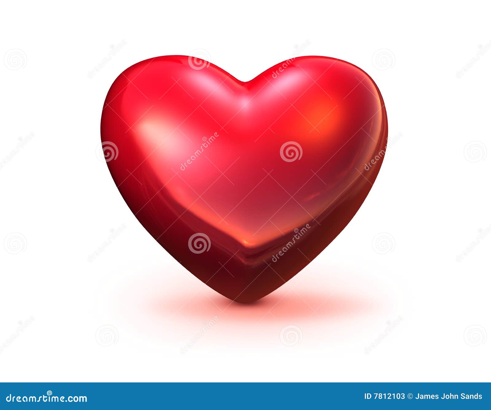Red Heart on White Background Stock Illustration - Illustration of