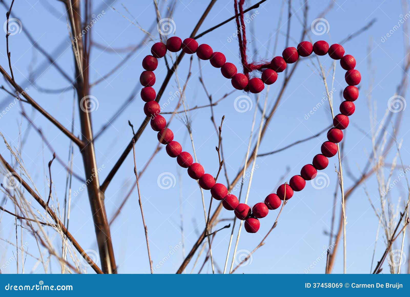 Red Wooden Beads As Stylish Red Embossed Background With Wood Texture