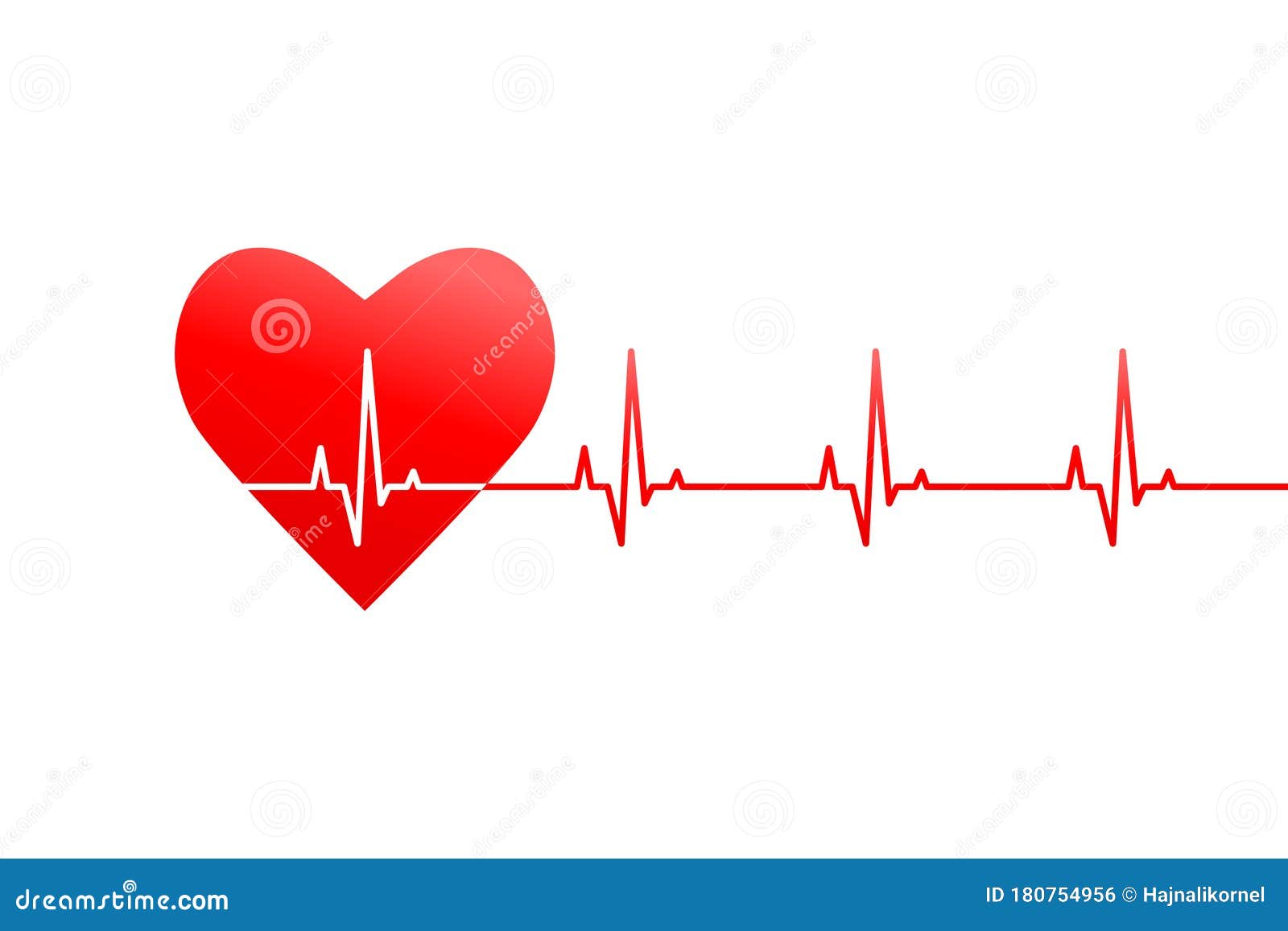 Heartbeat And Heart Rate Line As Ecg Or Cardiogram Concept Stock Vector