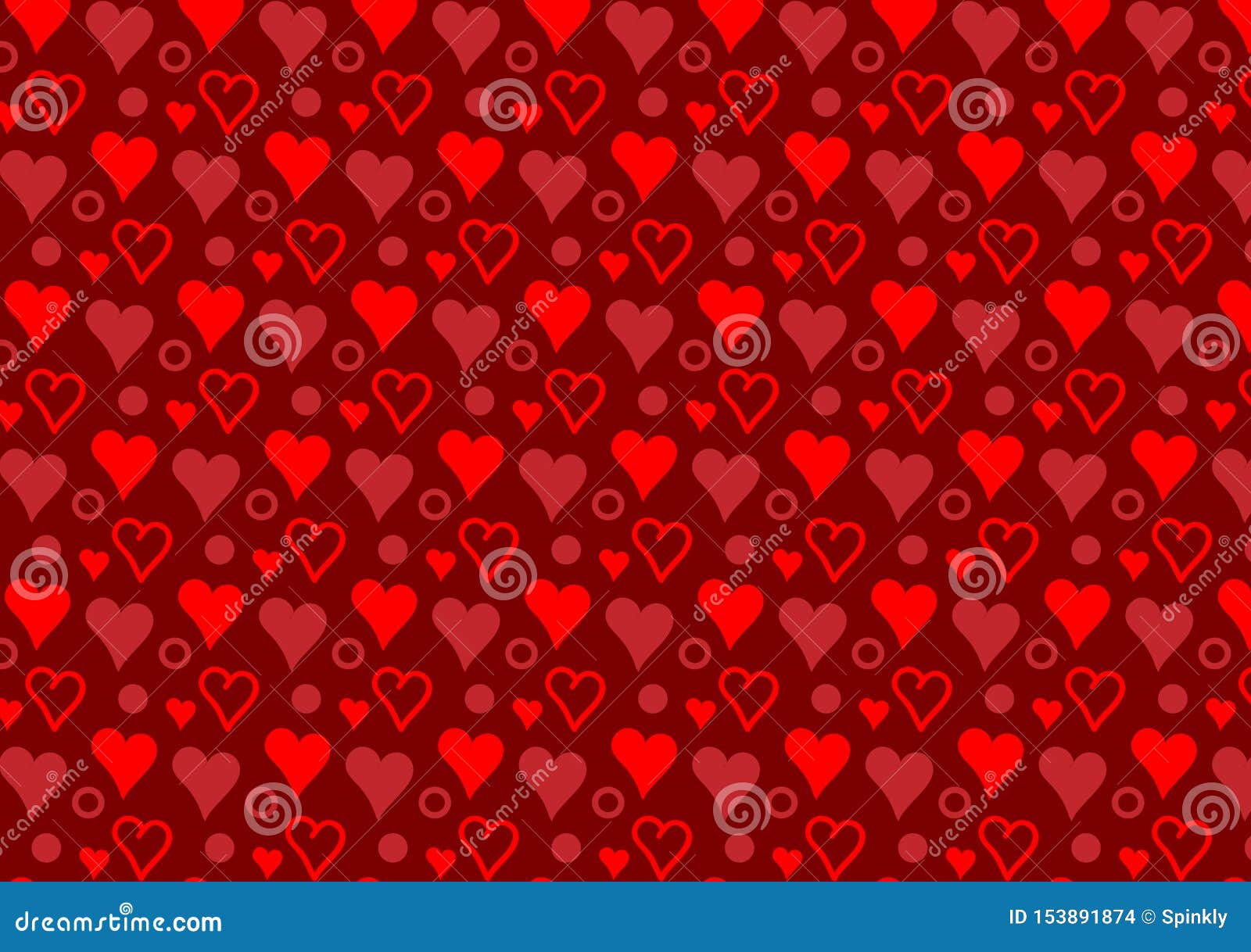 Red Hearts and Circles Pattern Wallpaper Stock Illustration Illustration of repeat, split