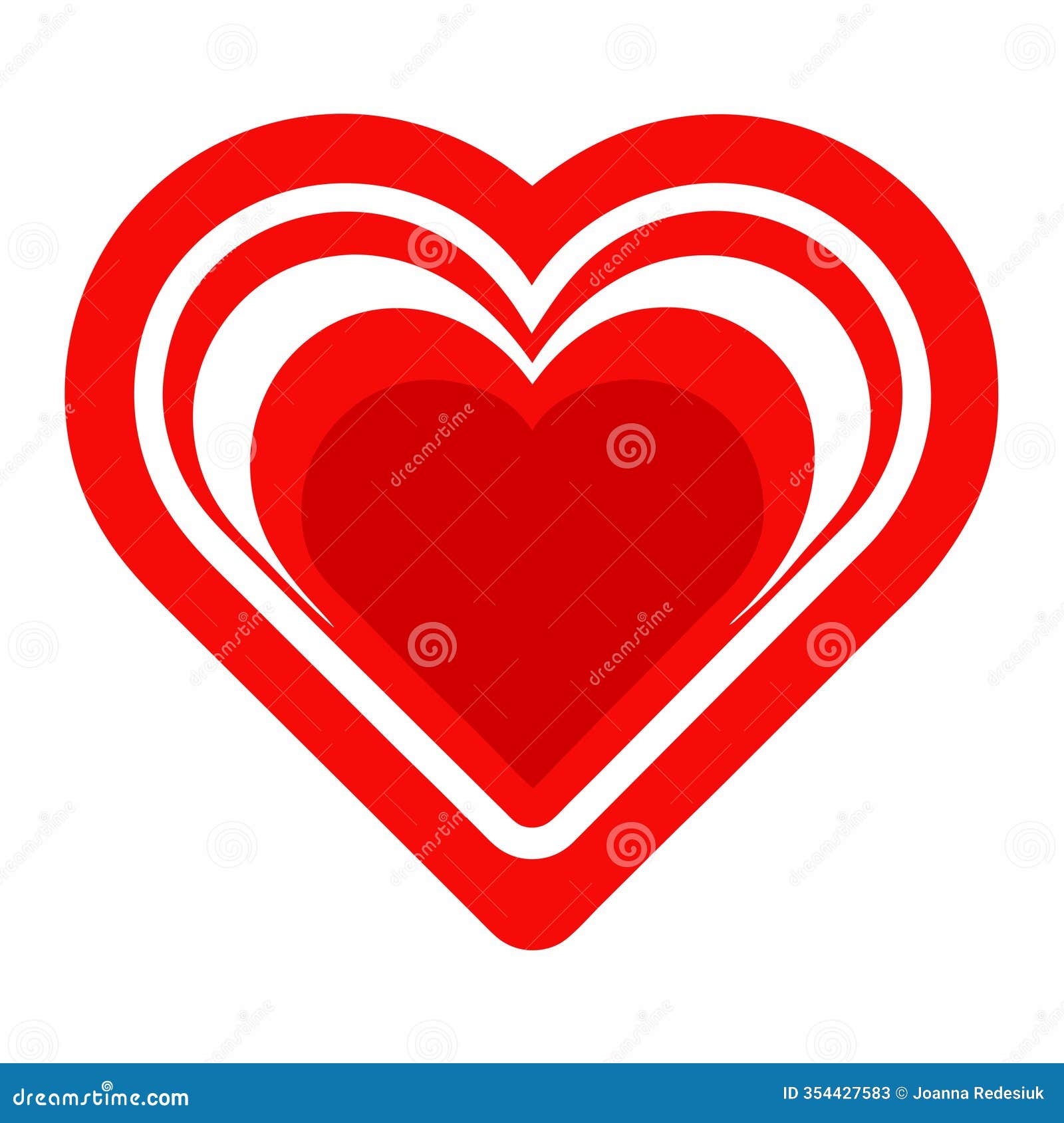 red hearts are nested within each other, creating a layered effect