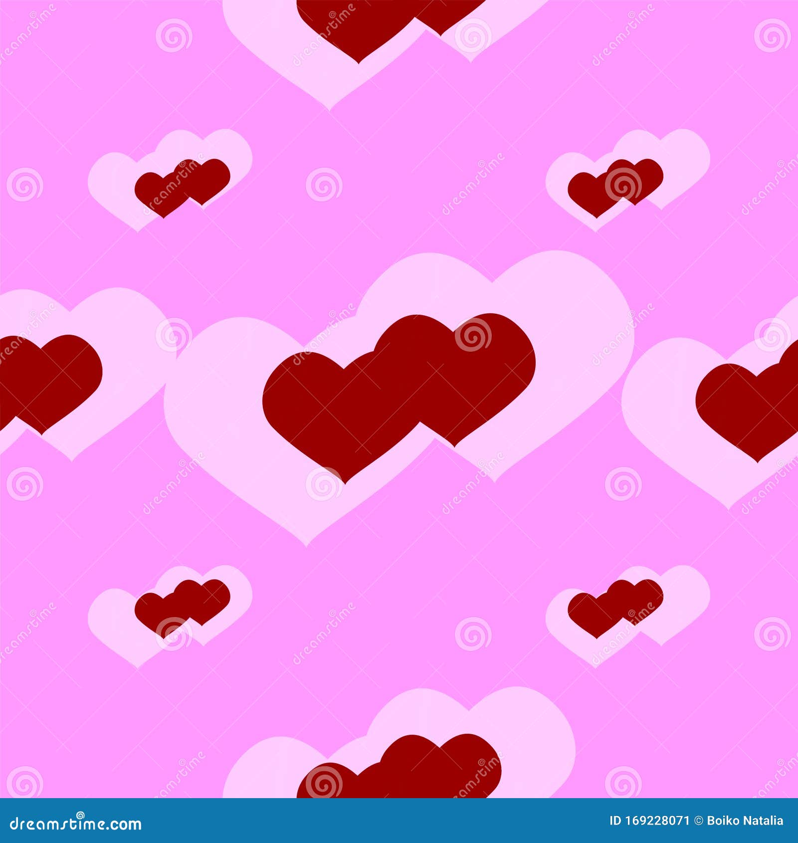 Red Hearts on a Pink Background, Red Hearts on a Pink Background Stock