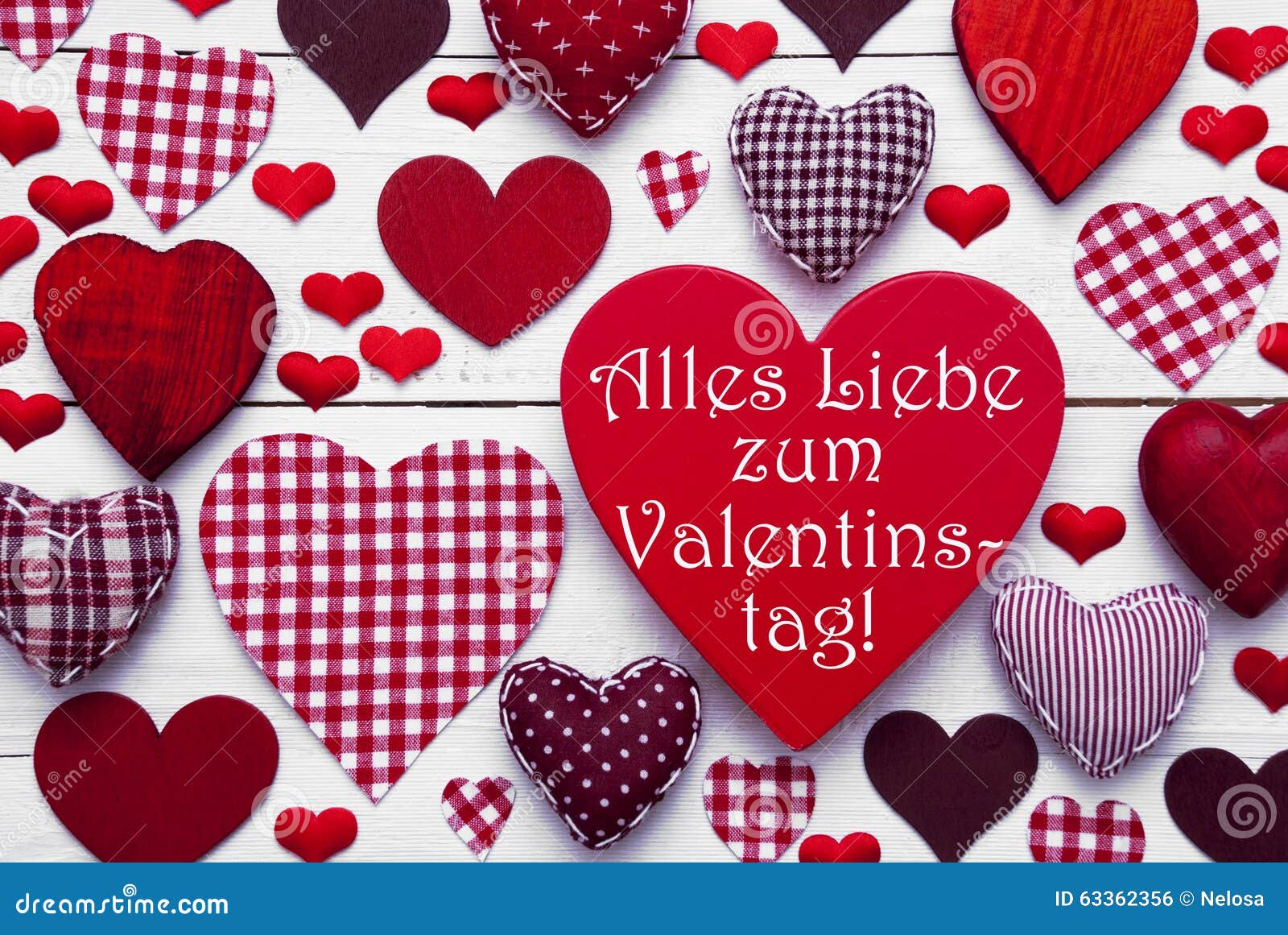 Red Hearts Texture, Text Valentinstag Means Happy Valentines Day Stock ...