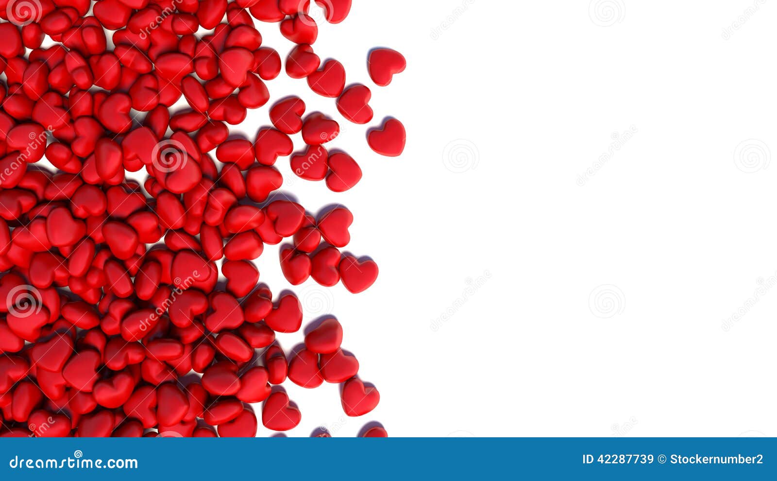 Red Hearts on a White Background Stock Illustration Illustration of