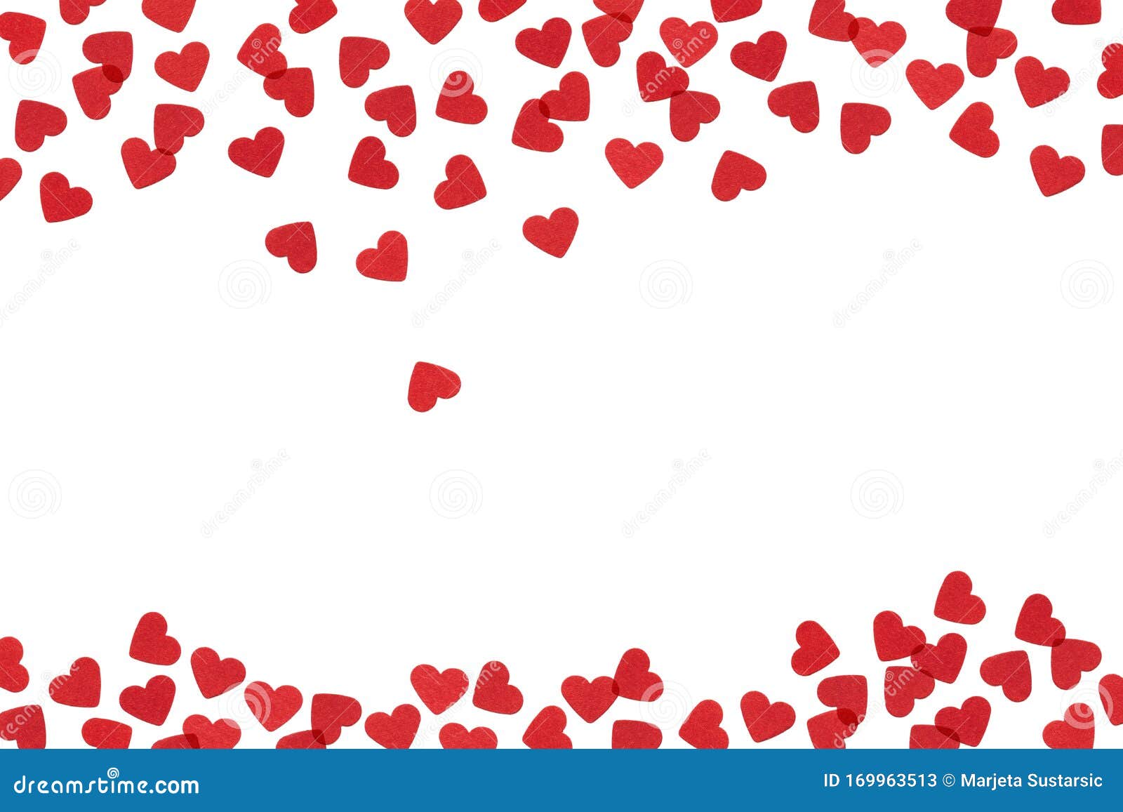Small Red Hearts on White Background Stock Image - Image of heart, falling:  169963513