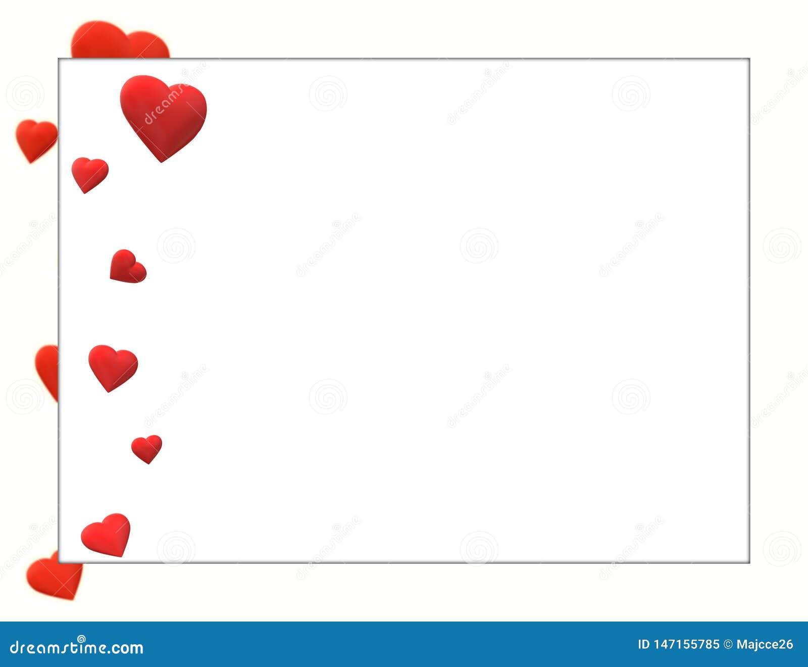 Red Hearts on White Background Romance Love Frame Stock Illustration -  Illustration of colorful, lines: 147155785