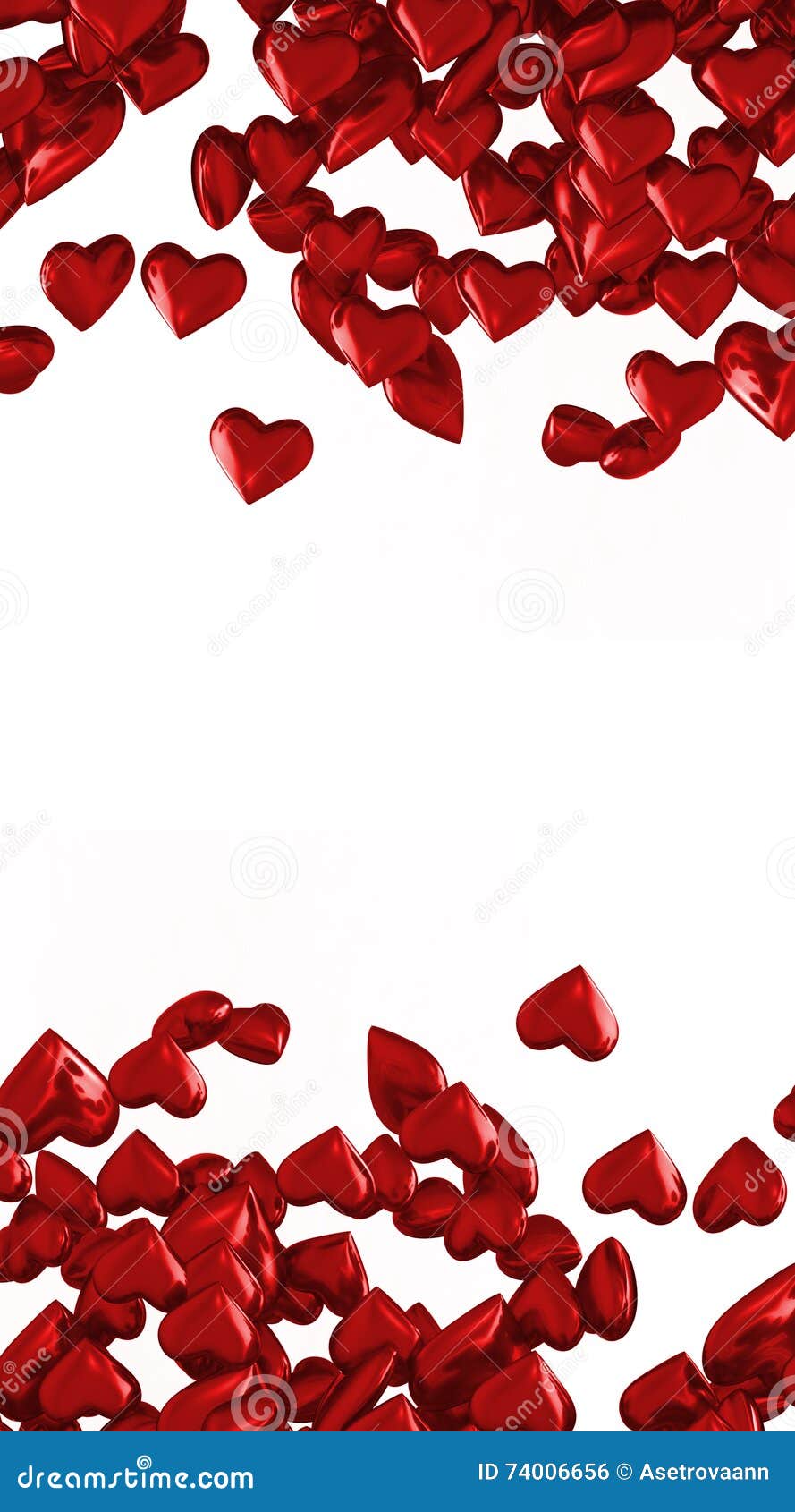 Red Hearts on White Background Stock Illustration Illustration of