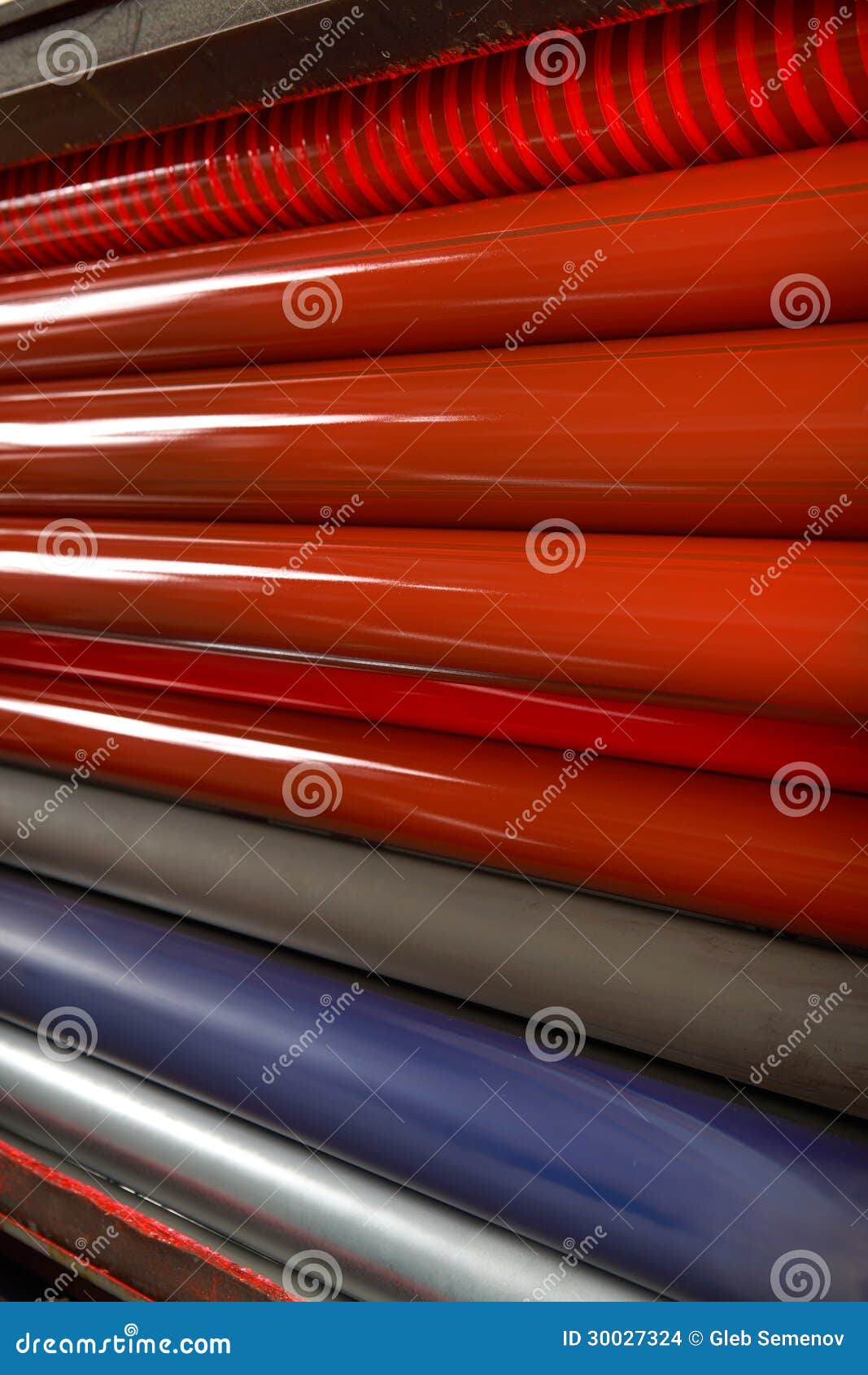 Printing Press rollers stock photo. Image of vertical - 30027324