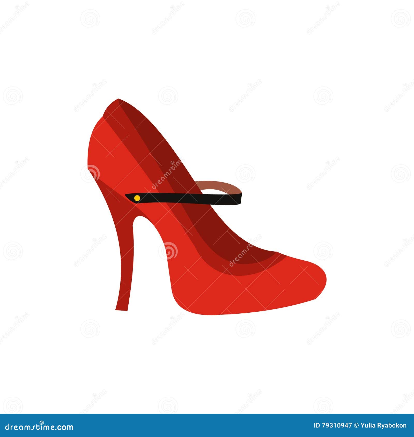 Red High Heel Shoes Icon, Flat Style Stock Vector - Illustration of ...