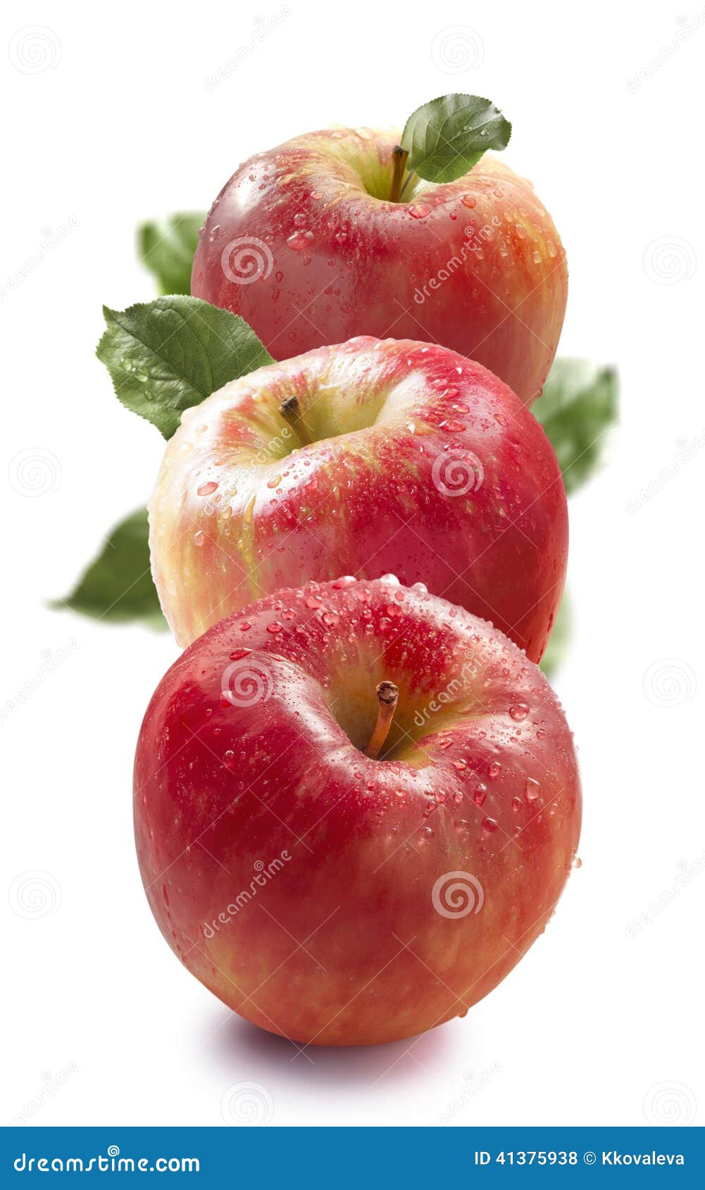 Red Honey Crunch Apples Vertical On White Background Stock Photo Image Of Snack Perfect