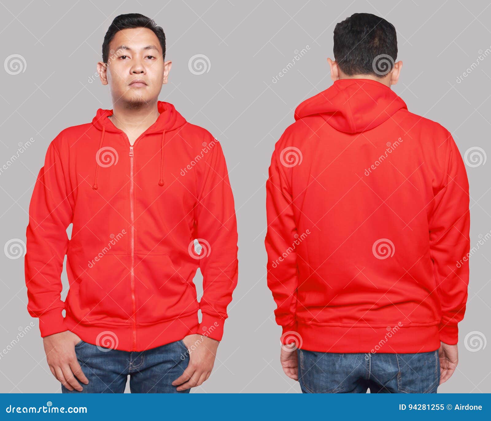 Download Red Hoodie Mock up stock image. Image of back, plain ...