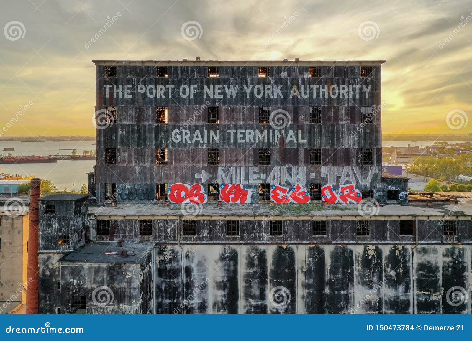 nogle få Stå på ski Smag Red Hook Grain Terminal - Brooklyn, New York Stock Photo - Image of port,  concrete: 150473784
