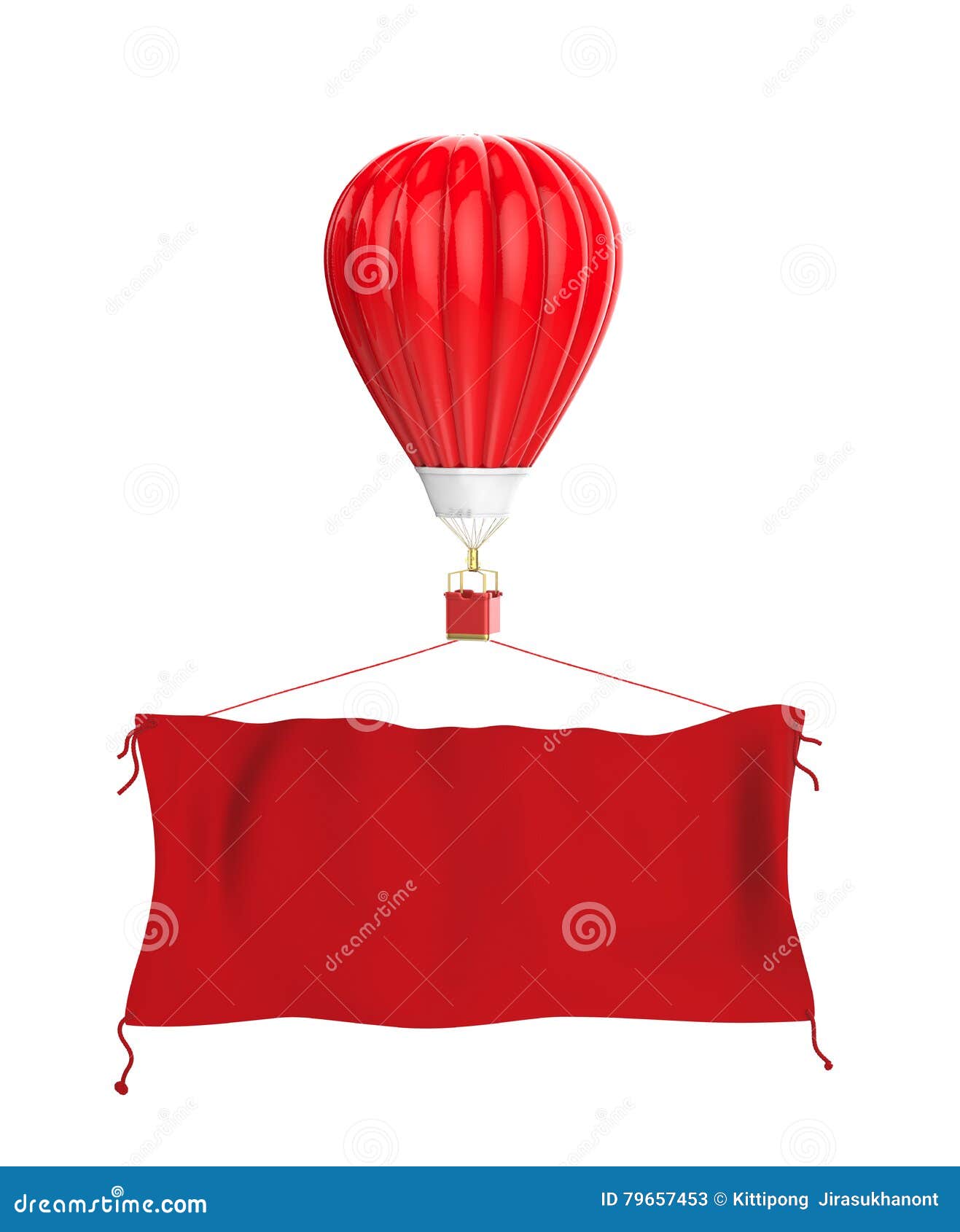 Red Hot Air Balloon Red Cloth Banner Stock Illustrations 4 Red Hot